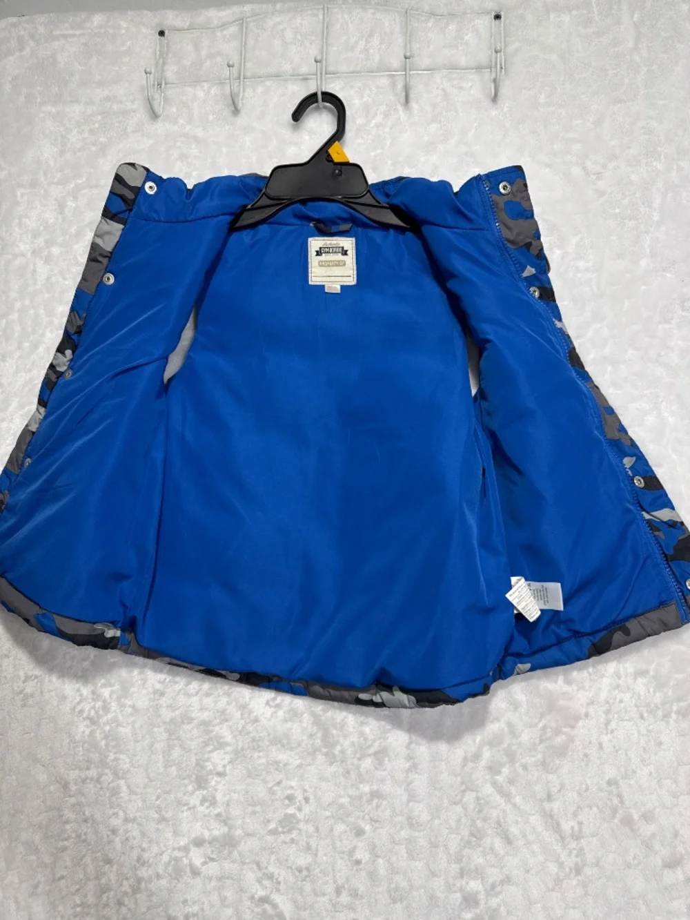 Gymboree Boys Blue gray Camouflage Puffer Vest Jacket w/Pockets Size Small 5-6